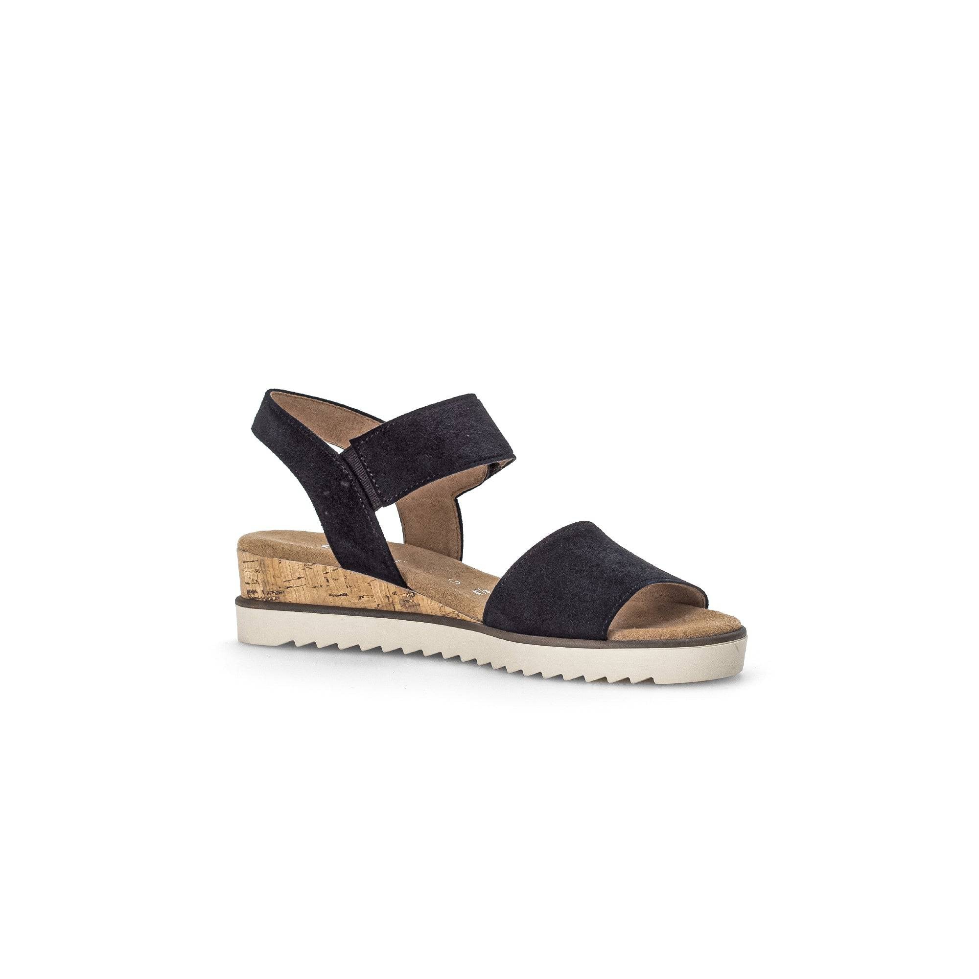 Gabor 42.750.46 Raynor Ladies Navy Blue Suede Touch Fastening Sandals-elevate your sole