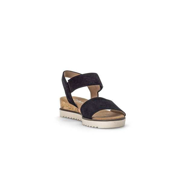 Gabor 42.750.46 Raynor Ladies Navy Blue Suede Touch Fastening Sandals-elevate your sole