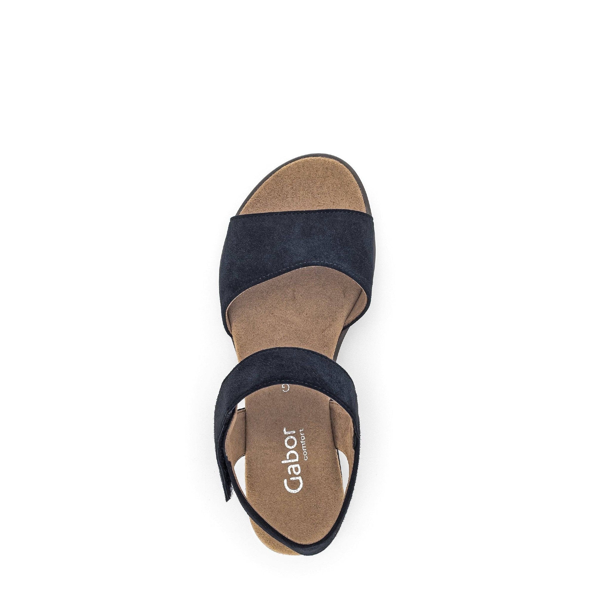 Gabor 42.750.46 Raynor Ladies Navy Blue Suede Touch Fastening Sandals-elevate your sole