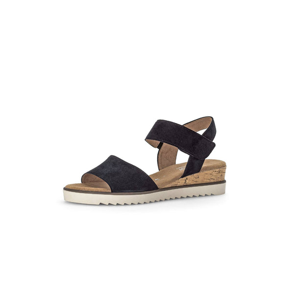 Gabor 42.750.46 Raynor Ladies Navy Blue Suede Touch Fastening Sandals-elevate your sole