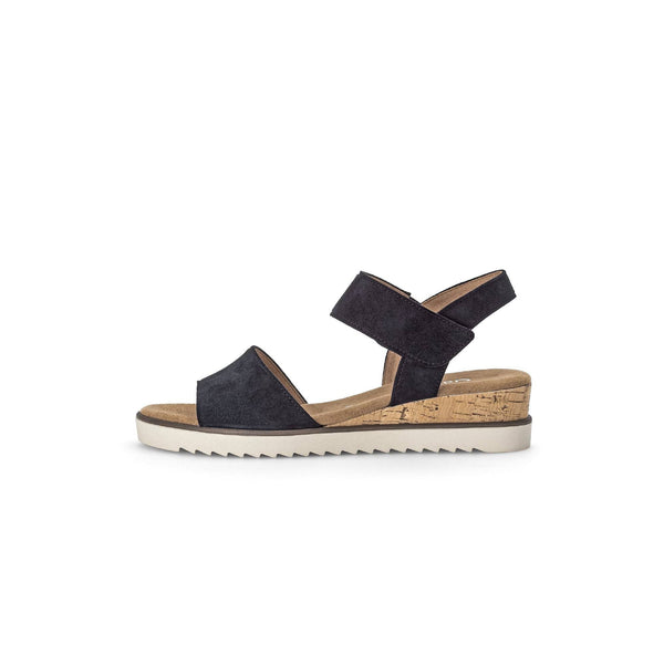 Gabor 42.750.46 Raynor Ladies Navy Blue Suede Touch Fastening Sandals-elevate your sole
