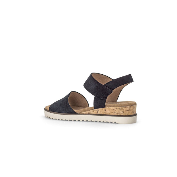 Gabor 42.750.46 Raynor Ladies Navy Blue Suede Touch Fastening Sandals-elevate your sole