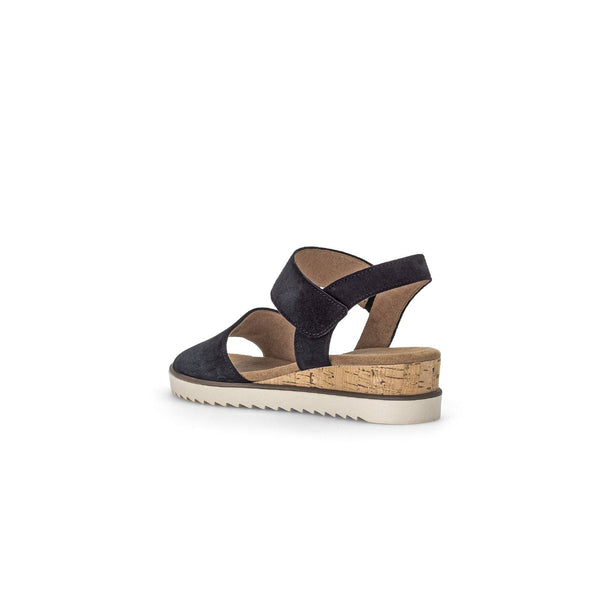 Gabor 42.750.46 Raynor Ladies Navy Blue Suede Touch Fastening Sandals-elevate your sole