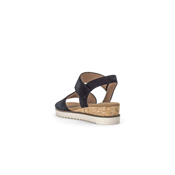 Gabor 42.750.46 Raynor Ladies Navy Blue Suede Touch Fastening Sandals-elevate your sole