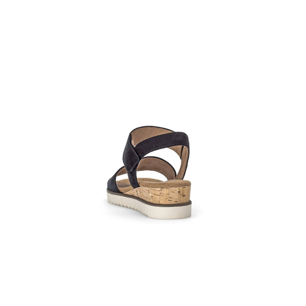 Gabor 42.750.46 Raynor Ladies Navy Blue Suede Touch Fastening Sandals-elevate your sole