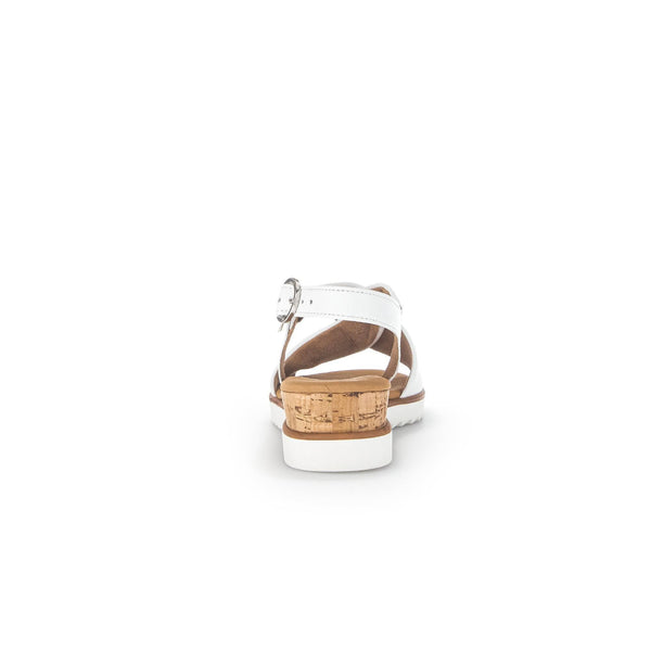 Gabor 42.751.50 Rich Ladies White Leather Buckle Sandals-elevate your sole