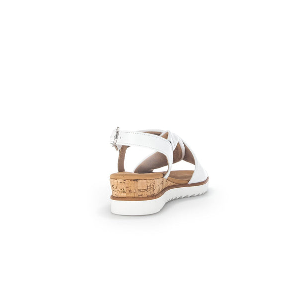 Gabor 42.751.50 Rich Ladies White Leather Buckle Sandals-elevate your sole
