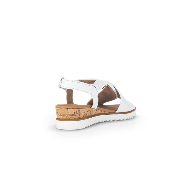 Gabor 42.751.50 Rich Ladies White Leather Buckle Sandals-elevate your sole