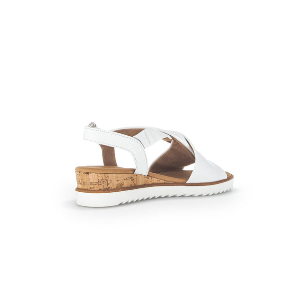 Gabor 42.751.50 Rich Ladies White Leather Buckle Sandals-elevate your sole