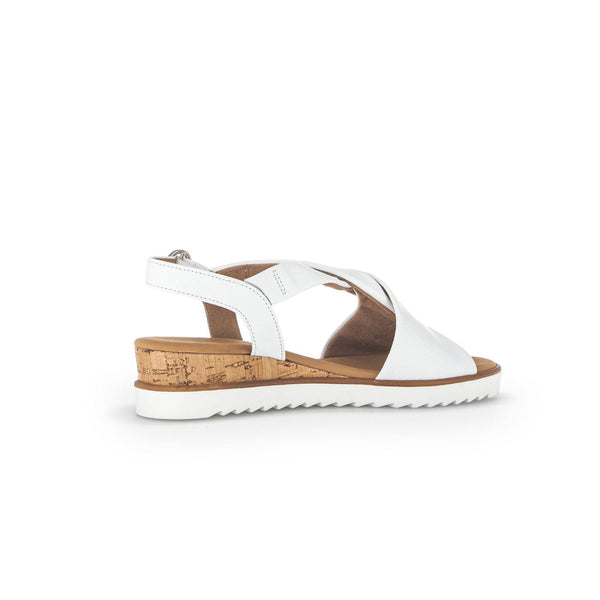 Gabor 42.751.50 Rich Ladies White Leather Buckle Sandals-elevate your sole