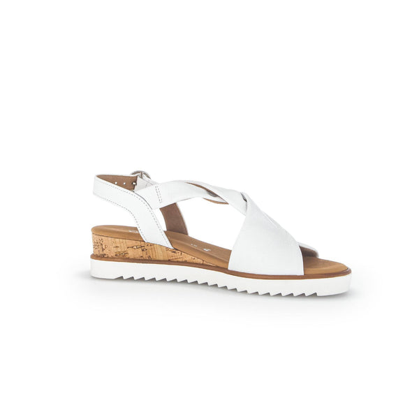 Gabor 42.751.50 Rich Ladies White Leather Buckle Sandals-elevate your sole