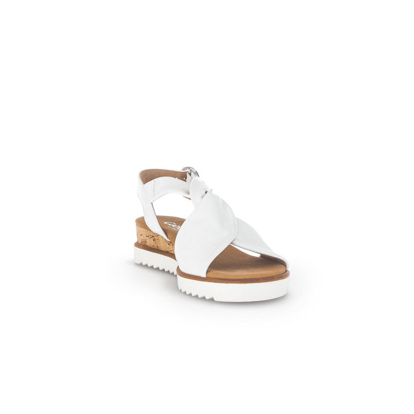 Gabor 42.751.50 Rich Ladies White Leather Buckle Sandals-elevate your sole