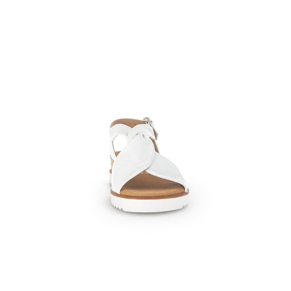Gabor 42.751.50 Rich Ladies White Leather Buckle Sandals-elevate your sole