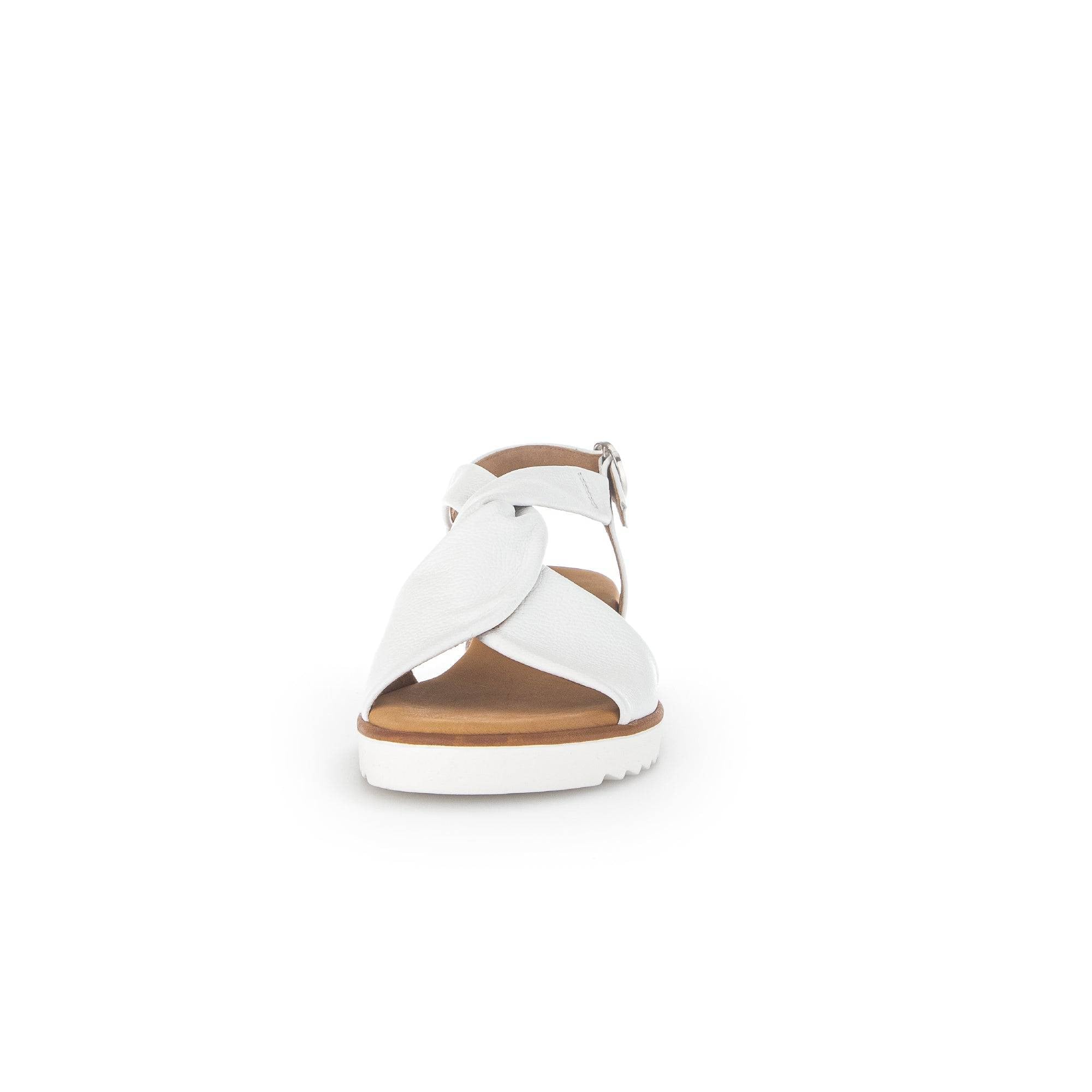 Gabor 42.751.50 Rich Ladies White Leather Buckle Sandals-elevate your sole