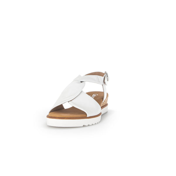 Gabor 42.751.50 Rich Ladies White Leather Buckle Sandals-elevate your sole
