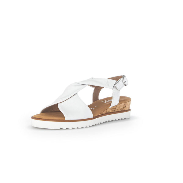 Gabor 42.751.50 Rich Ladies White Leather Buckle Sandals-elevate your sole