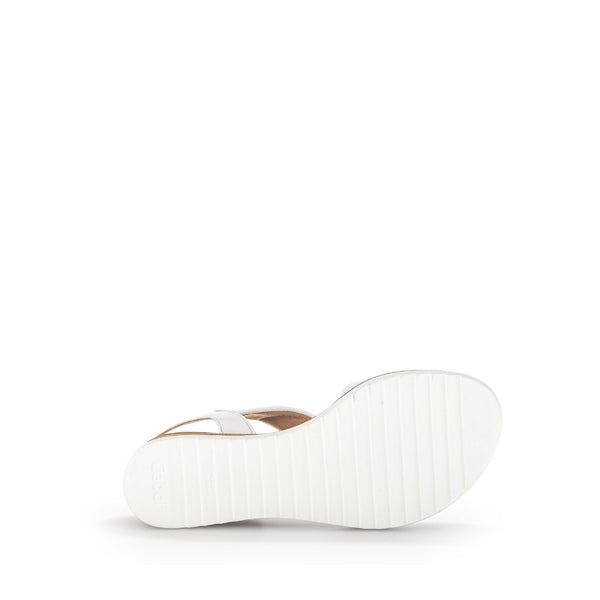 Gabor 42.751.50 Rich Ladies White Leather Buckle Sandals-elevate your sole