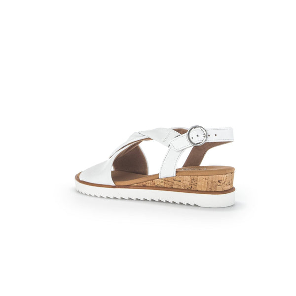 Gabor 42.751.50 Rich Ladies White Leather Buckle Sandals-elevate your sole