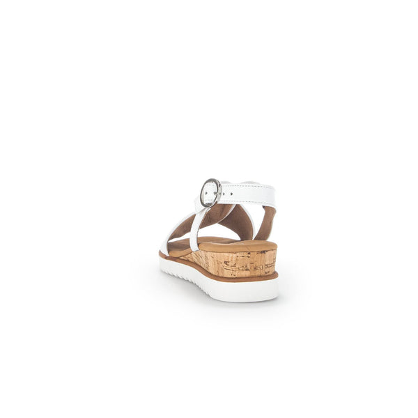 Gabor 42.751.50 Rich Ladies White Leather Buckle Sandals-elevate your sole