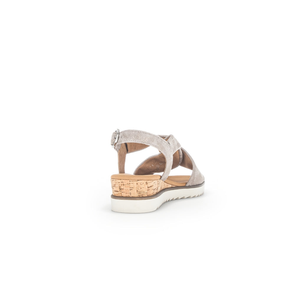 Gabor 42.751.95 Rich Ladies Mussel Gold Metallic Leather Buckle Fastening Sandals-elevate your sole
