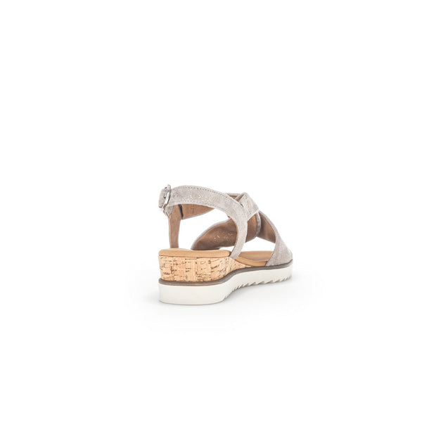 Gabor 42.751.95 Rich Ladies Mussel Gold Metallic Leather Buckle Fastening Sandals-elevate your sole