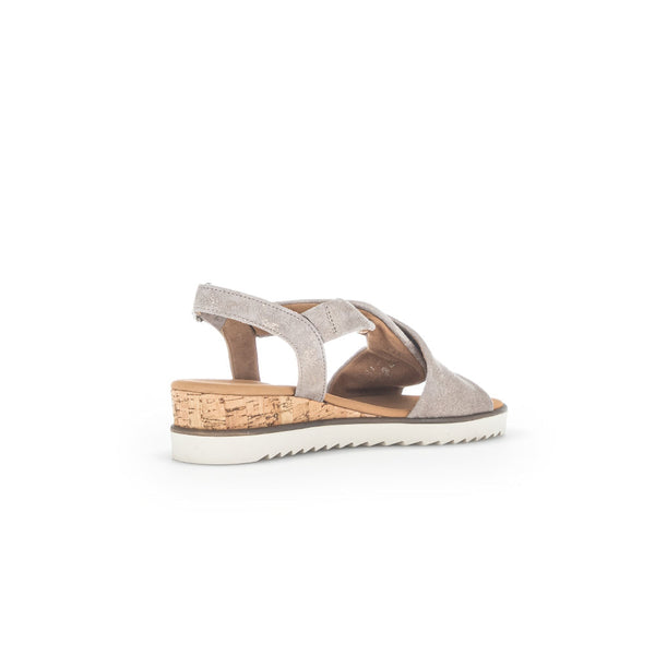 Gabor 42.751.95 Rich Ladies Mussel Gold Metallic Leather Buckle Fastening Sandals-elevate your sole