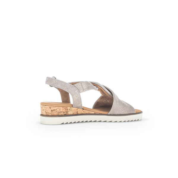 Gabor 42.751.95 Rich Ladies Mussel Gold Metallic Leather Buckle Fastening Sandals-elevate your sole