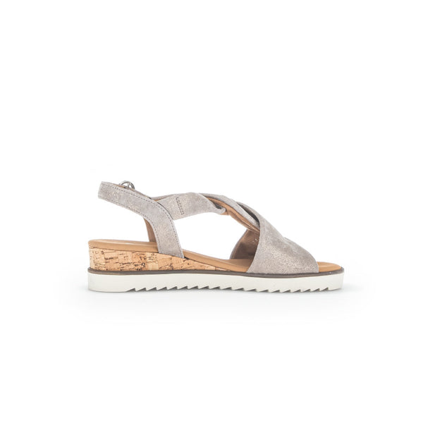 Gabor 42.751.95 Rich Ladies Mussel Gold Metallic Leather Buckle Fastening Sandals-elevate your sole