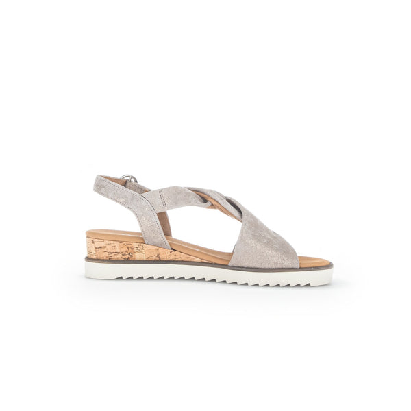 Gabor 42.751.95 Rich Ladies Mussel Gold Metallic Leather Buckle Fastening Sandals-elevate your sole