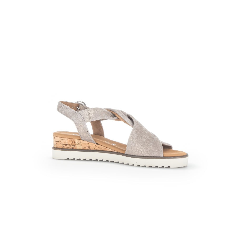 Gabor 42.751.95 Rich Ladies Mussel Gold Metallic Leather Buckle Fastening Sandals-elevate your sole