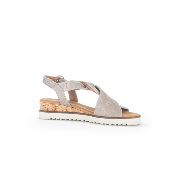 Gabor 42.751.95 Rich Ladies Mussel Gold Metallic Leather Buckle Fastening Sandals-elevate your sole