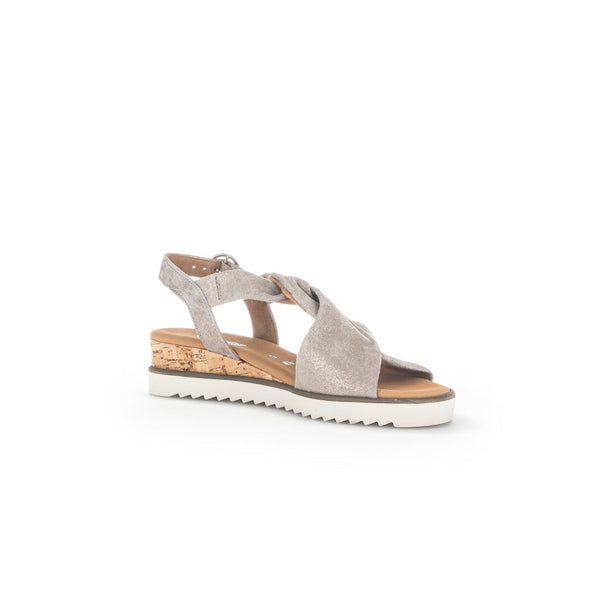 Gabor 42.751.95 Rich Ladies Mussel Gold Metallic Leather Buckle Fastening Sandals-elevate your sole