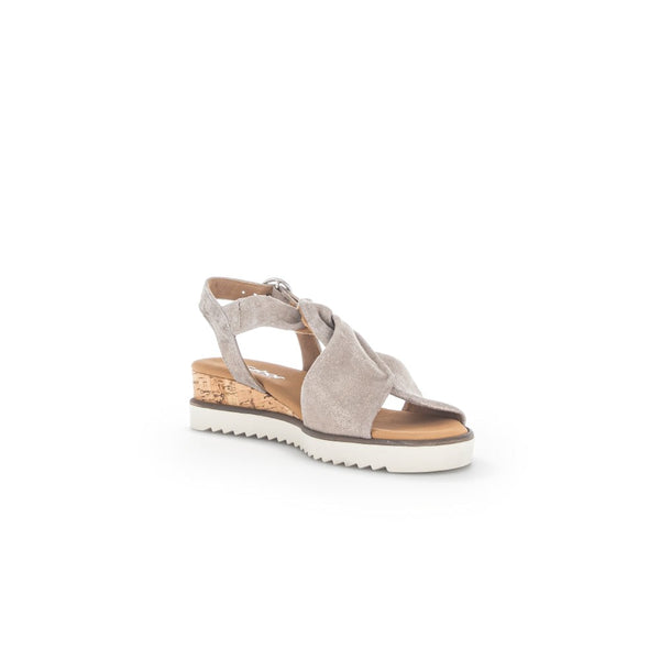 Gabor 42.751.95 Rich Ladies Mussel Gold Metallic Leather Buckle Fastening Sandals-elevate your sole