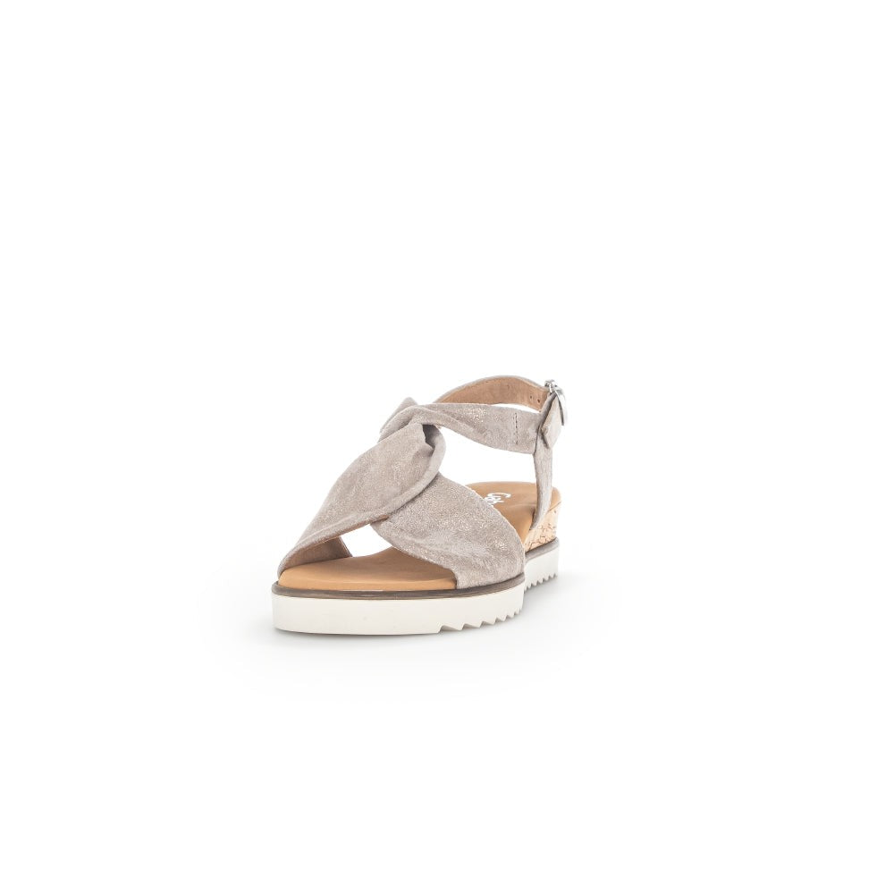 Gabor 42.751.95 Rich Ladies Mussel Gold Metallic Leather Buckle Fastening Sandals-elevate your sole