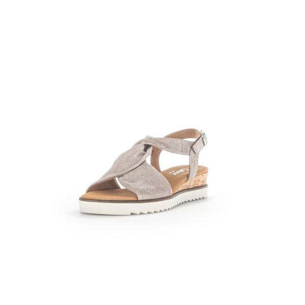 Gabor 42.751.95 Rich Ladies Mussel Gold Metallic Leather Buckle Fastening Sandals-elevate your sole