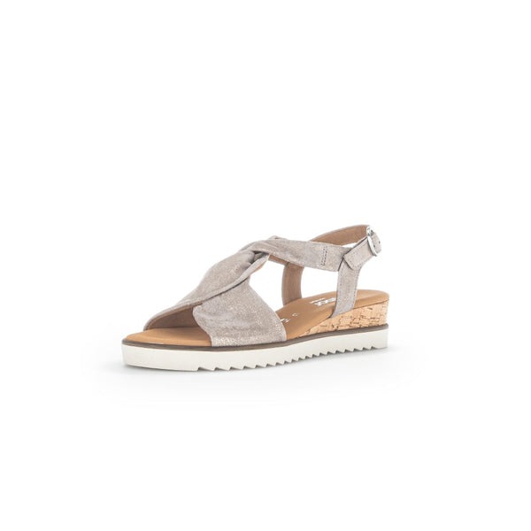 Gabor 42.751.95 Rich Ladies Mussel Gold Metallic Leather Buckle Fastening Sandals-elevate your sole