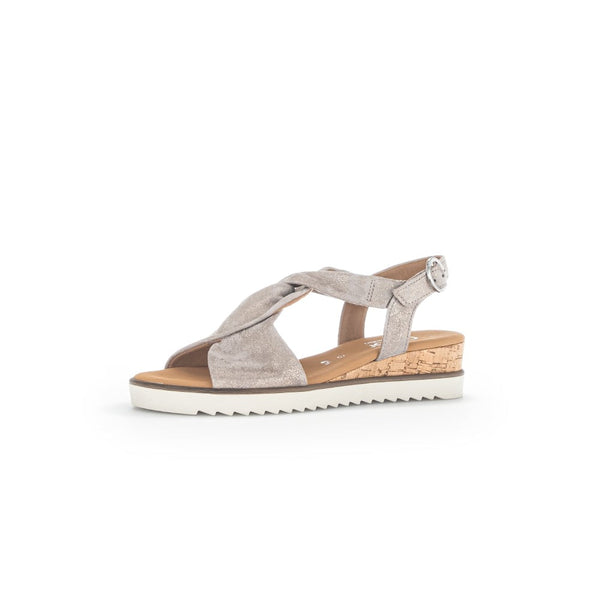 Gabor 42.751.95 Rich Ladies Mussel Gold Metallic Leather Buckle Fastening Sandals-elevate your sole