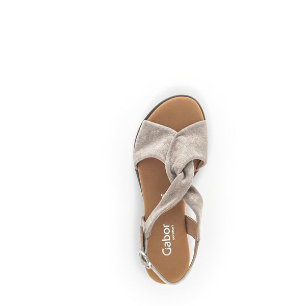 Gabor 42.751.95 Rich Ladies Mussel Gold Metallic Leather Buckle Fastening Sandals-elevate your sole