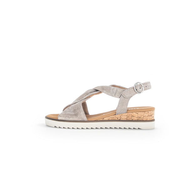 Gabor 42.751.95 Rich Ladies Mussel Gold Metallic Leather Buckle Fastening Sandals-elevate your sole