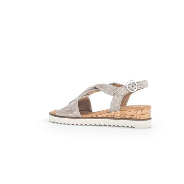 Gabor 42.751.95 Rich Ladies Mussel Gold Metallic Leather Buckle Fastening Sandals-elevate your sole