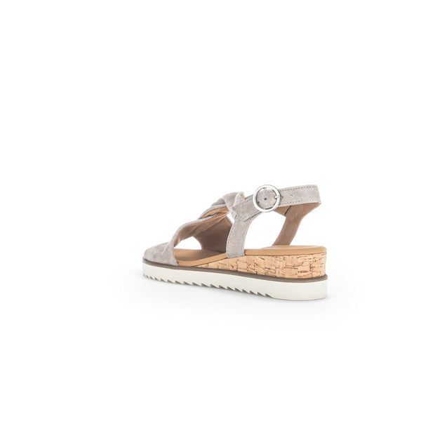 Gabor 42.751.95 Rich Ladies Mussel Gold Metallic Leather Buckle Fastening Sandals-elevate your sole