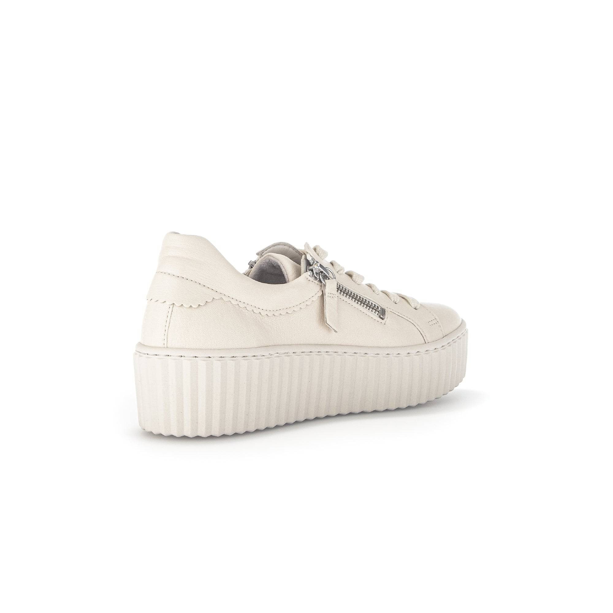 Gabor 43.200.22 Dolly Ladies Cream Leather Lace Up Trainers-elevate your sole