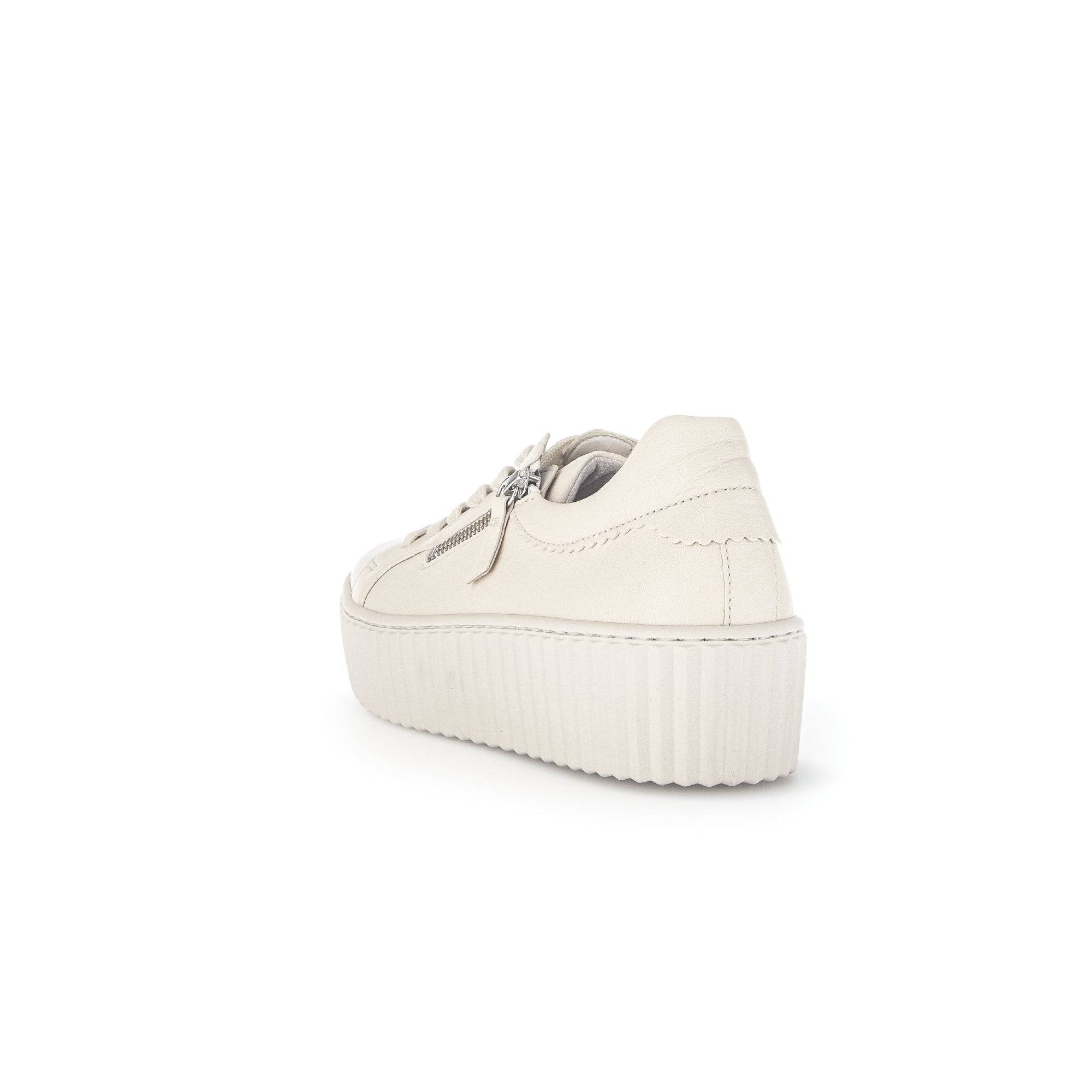 Gabor 43.200.22 Dolly Ladies Cream Leather Lace Up Trainers-elevate your sole