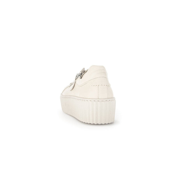 Gabor 43.200.22 Dolly Ladies Cream Leather Lace Up Trainers-elevate your sole