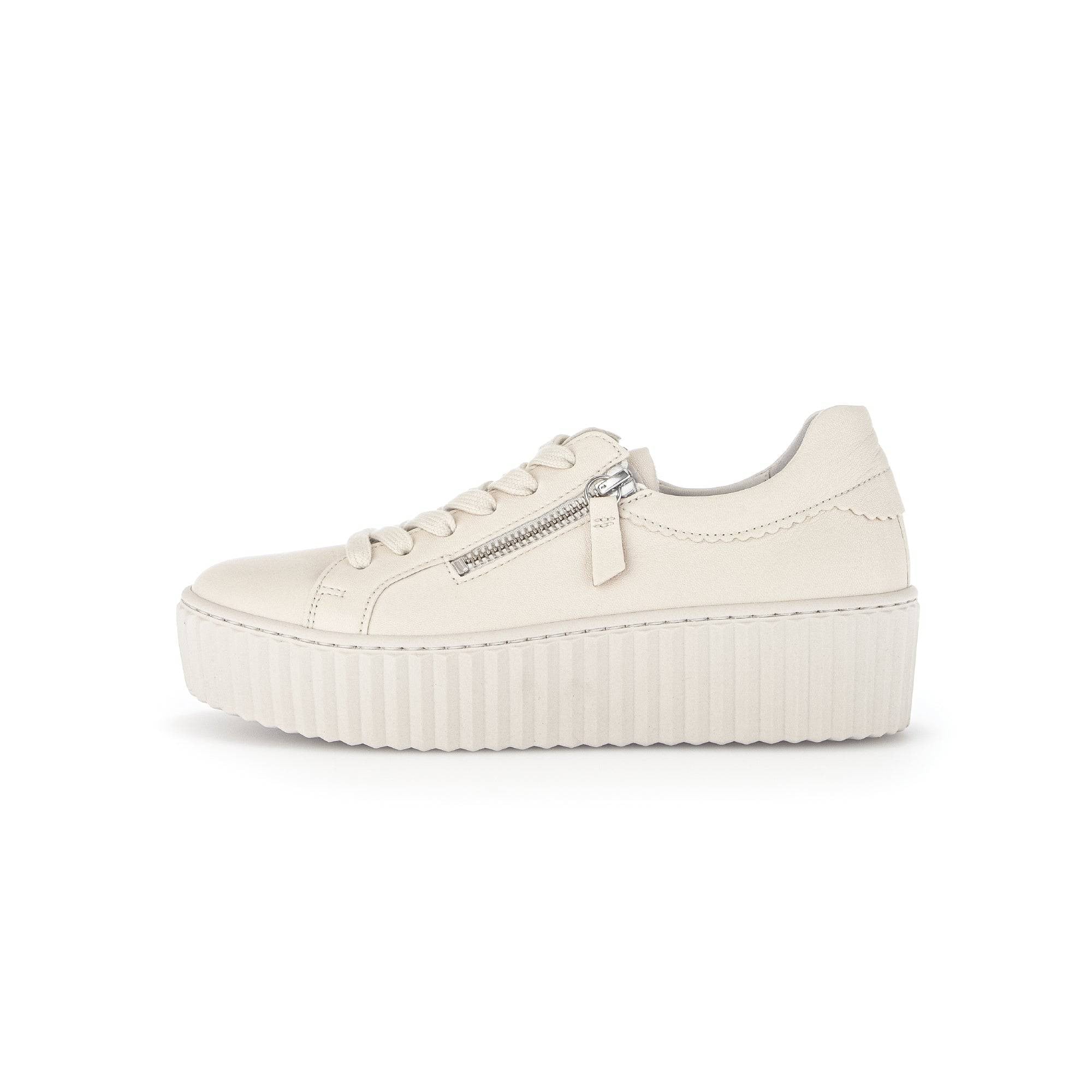 Gabor 43.200.22 Dolly Ladies Cream Leather Lace Up Trainers-elevate your sole