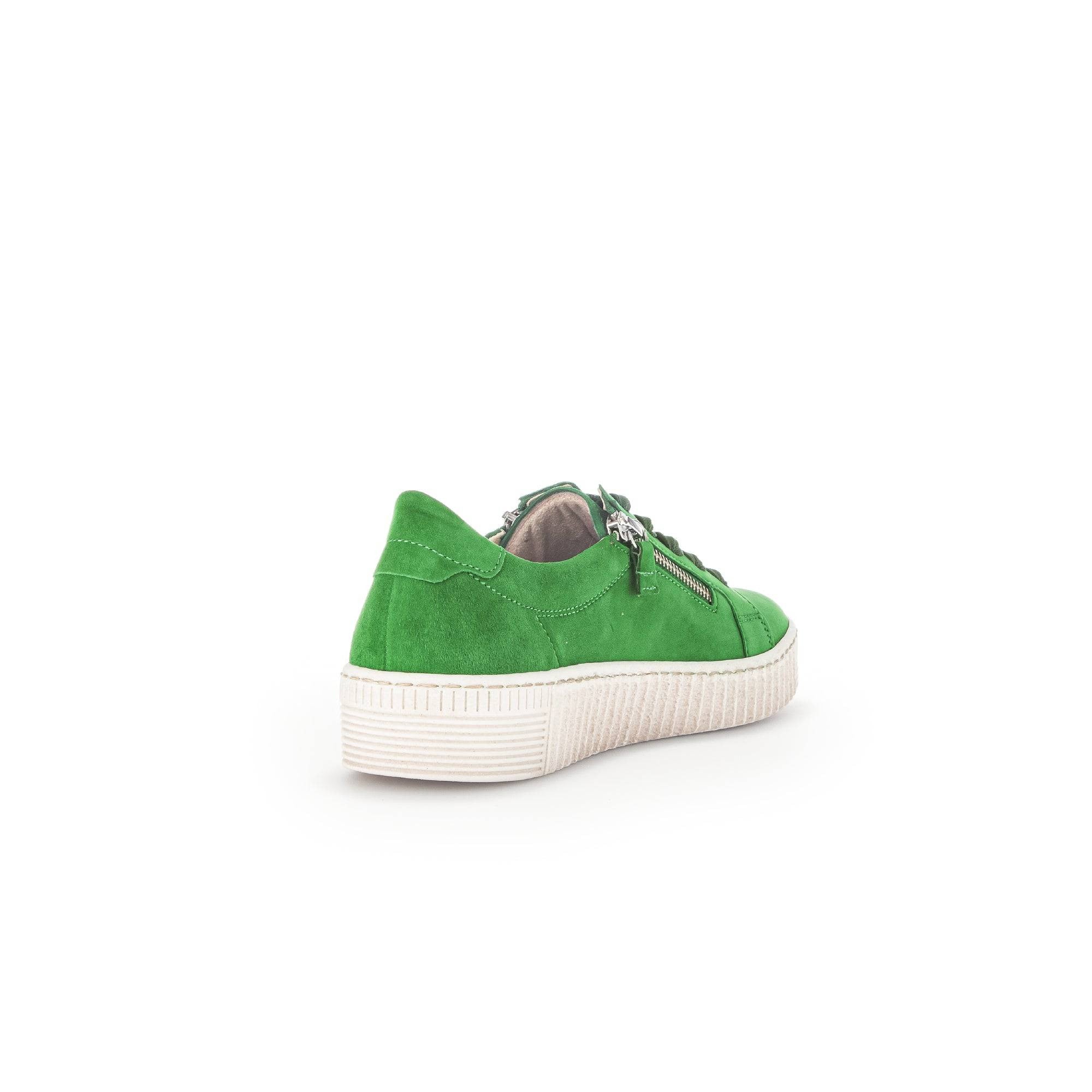 Gabor 43.334.19 Wisdom Ladies Green Suede Lace Up Trainers-elevate your sole