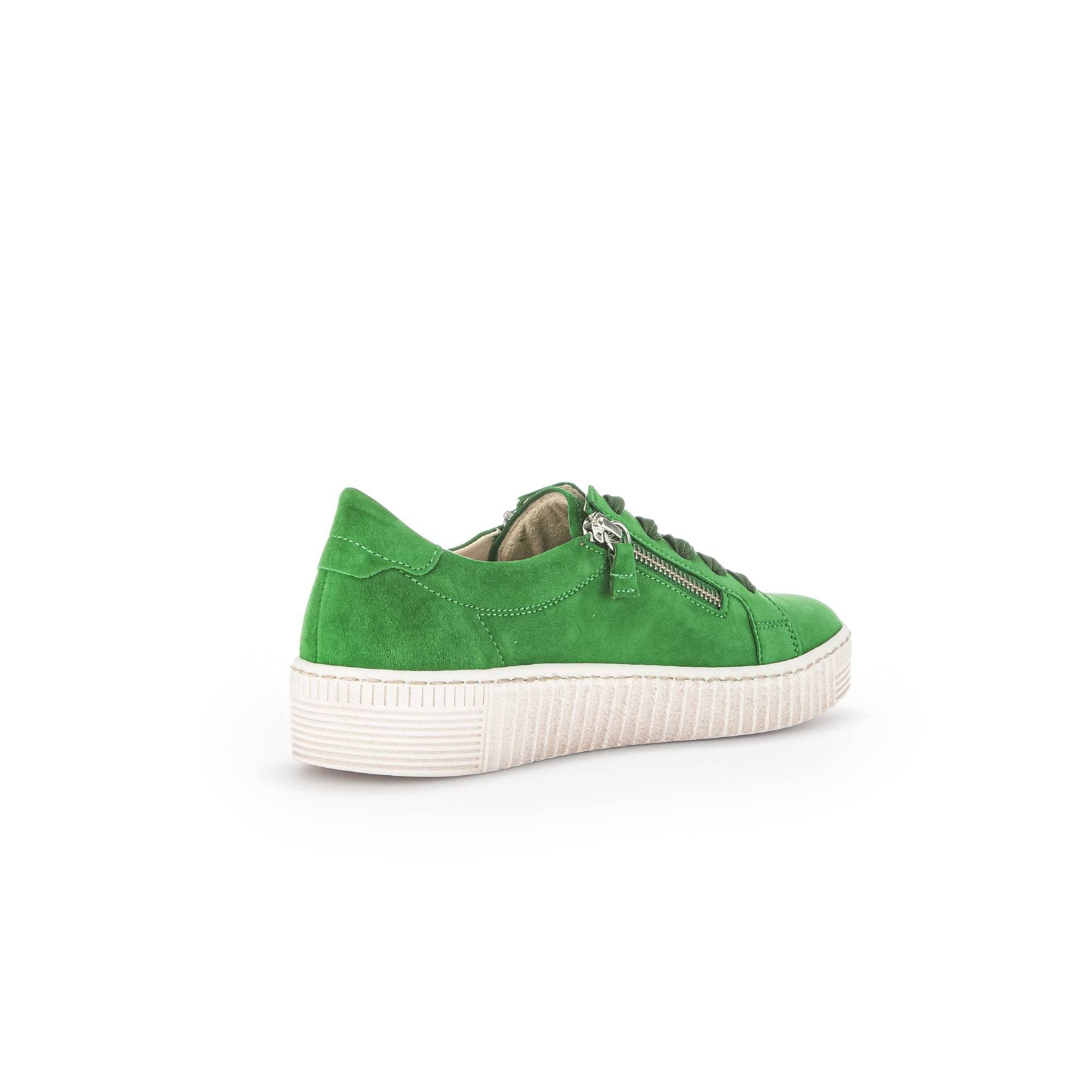 Gabor 43.334.19 Wisdom Ladies Green Suede Lace Up Trainers-elevate your sole