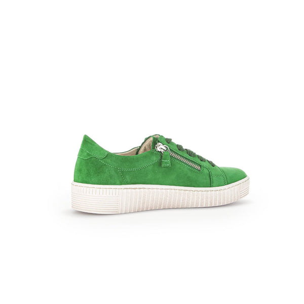 Gabor 43.334.19 Wisdom Ladies Green Suede Lace Up Trainers-elevate your sole