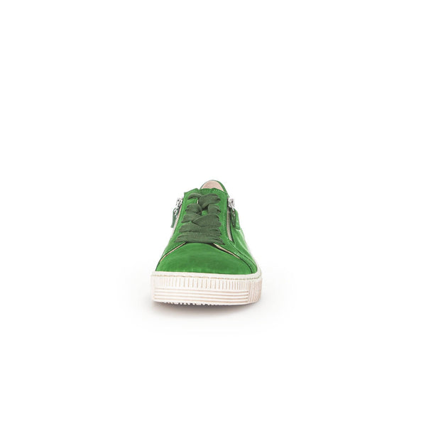 Gabor 43.334.19 Wisdom Ladies Green Suede Lace Up Trainers-elevate your sole