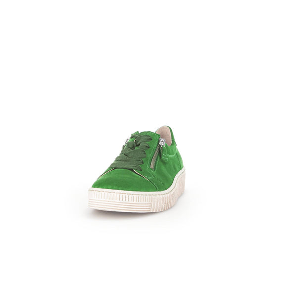 Gabor 43.334.19 Wisdom Ladies Green Suede Lace Up Trainers-elevate your sole